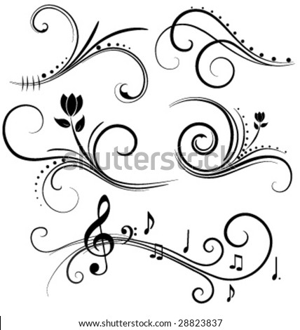 Logo Design Logo on Swirl Design Elements Stock Vector 28823837   Shutterstock