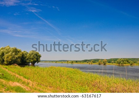 River Oder in Oderbruch in Germany to the border to Poland