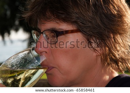 woman with wine glass