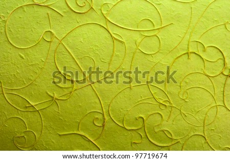 Green light mulberry paper with line wood pulp background.