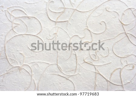 White mulberry paper with line wood pulp background.