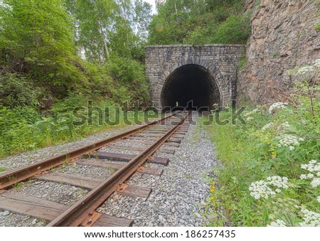 railway tunnel on the bank of lake Baikal