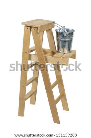 Bucket on a Ladder used for moving up or reaching higher goals - path included
