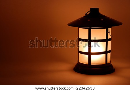 Lantern lighting up a dark corner