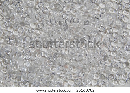 Texture of positive and negative space as shown by plastic ice bits