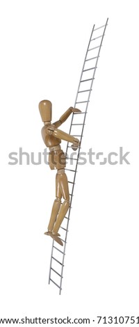 Metal ladder used for moving up or reaching higher goals - path included