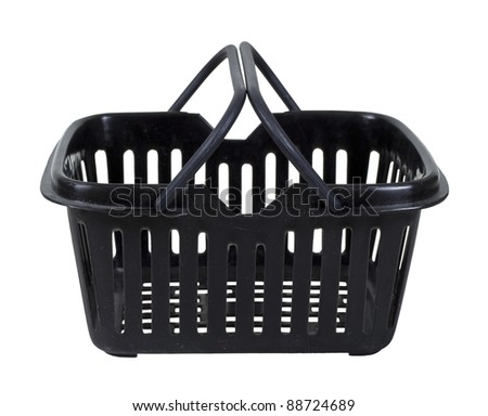 Black shopping basket for carrying a small amount of groceries