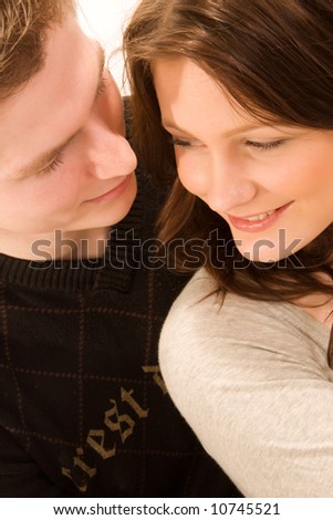 young happy couple embracing