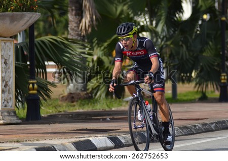 KUANTAN-MARCH 12: South Korean National champion, Seo Joon Yong of KSPO Cycling Team in action during stage five of the 2015 Le Tour de Langkawi (LTdL) on March 12, 2015 in Kuantan, Pahang, Malaysia.