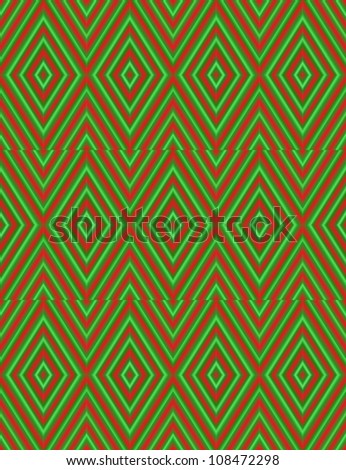 Illustration of a red and green geometric holiday design.