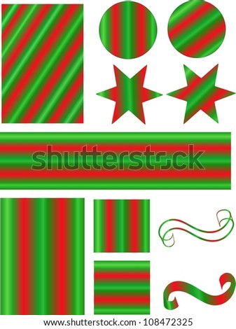 Illustration of various holiday design elements.   Great for scrap booking, card making, and for use on websites