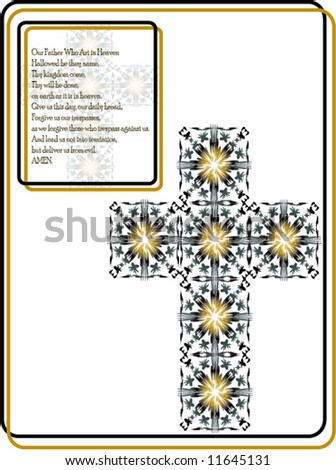 vector cross with prayer