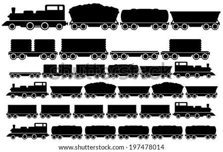 cargo and freight train with coach set