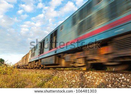 High-speed train that runs through the countryside.