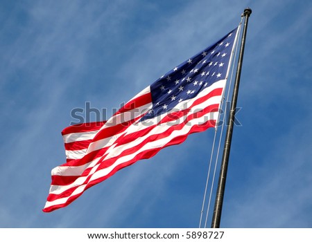 american flag waving. american flag waving in wind.