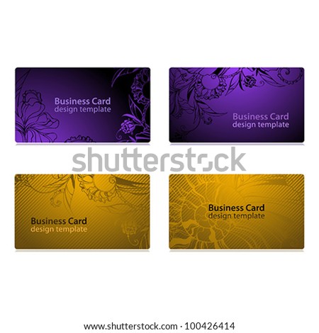 Free Vector Business Card Design on Business Card Design Templates  Set Of Four Designs Stock Vector