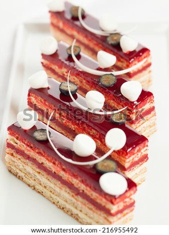 cakes on white dish & white background