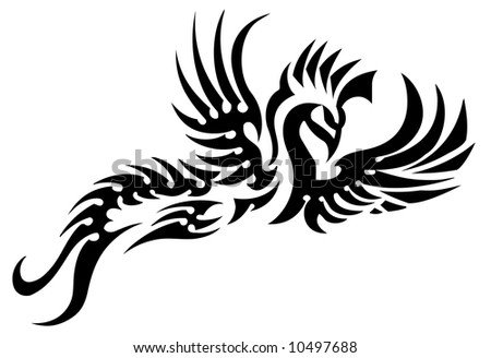 stock vector : Tribal Bird Tattoo