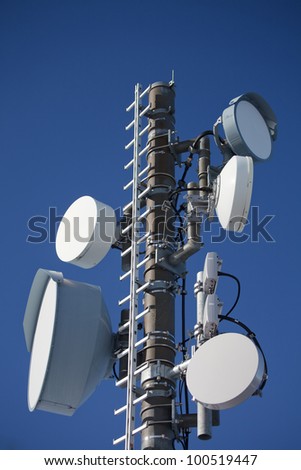 mobil phone antenna with blue sky