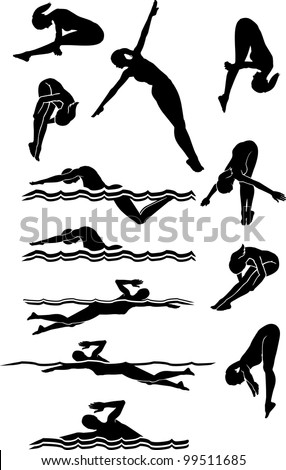 Swimmer Silhouette Vector