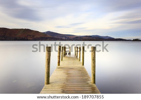 Ashness Pier.  The pier is a landing stage on the banks of Derwentwater, Cumbria in the English Lake District national park.