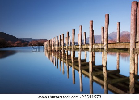 Lodore Landing Stage.  The landing stage is situated on the southern edge of Derwentwater in the English Lake District,