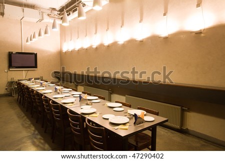 Table is set for dinner in VIP room