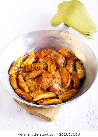 Roast pork with apples & mustard