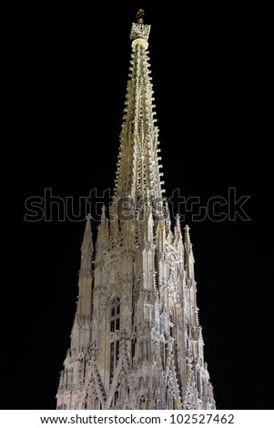 Stephansdom cathedral in Vienna - night scene