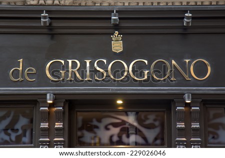 LONDON, UK - OCTOBER 17, 2014: De Grisogono sells an array of jewellery and giftware items as well as offering a repair and alteration service in Bond street, London.