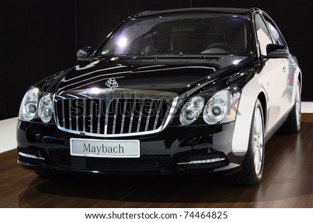 stock photo BELGRADEMARCH 31Mercedes Benz Maybach luxury car showcased
