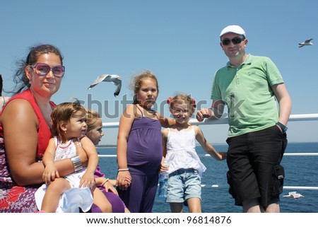 Family on the boat