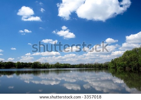 Heaven over pond, Czech republic , east Europe