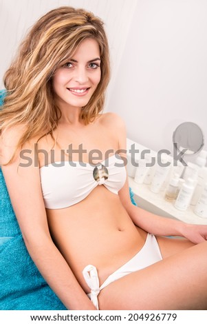 Woman lying relax in the spa beauty center