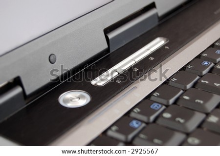 Laptop keyboard with focus located on mail button