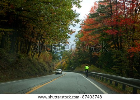 Bike rider in Vermont