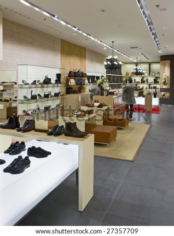 interior of modern shoe shop