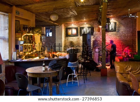 vintage music club with bar