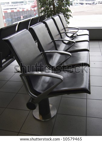 Leather seats at airport lounge