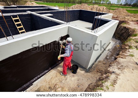 Waterproofing foundation building