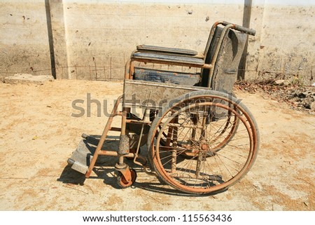 Abandoned old wheelchair
