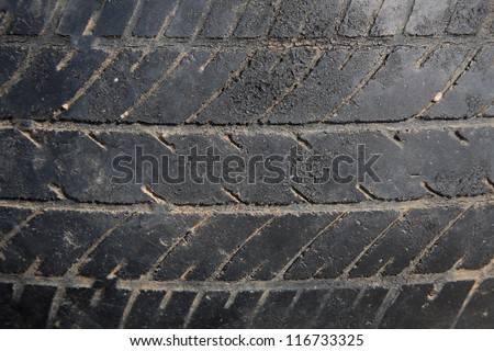 Closeup of old tire texture
