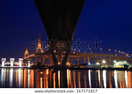Industry Circle Bridge at dusk in Bangkok, Thailand