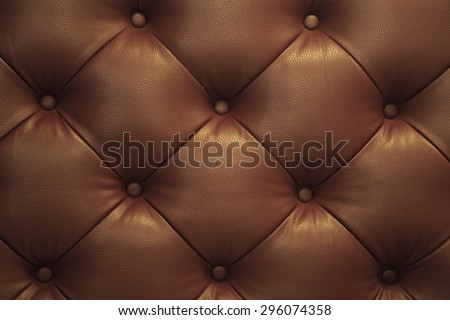 Vintage brown leather Sofa Button for textured background