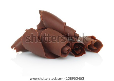 Chocolate Shavings On White Background