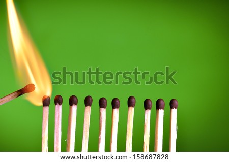 concept with matches- chain reaction