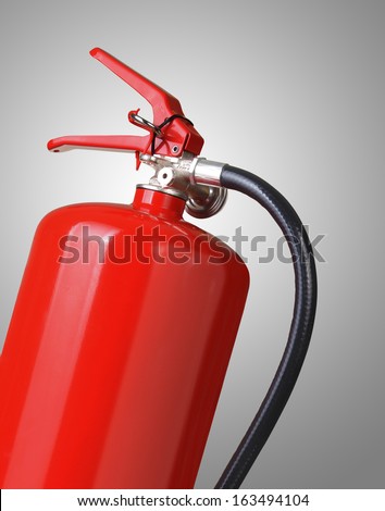 fire extinguisher on gray background