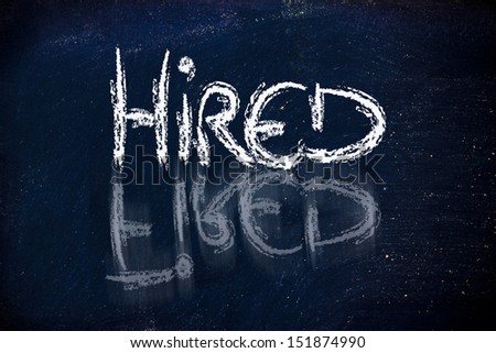 chalk writings on blackboard, finding a job again