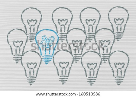 average vs. uniqueness: one unique lightbulb in a crowd of clones