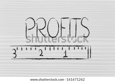 humor design of a ruler measuring profits